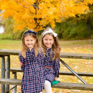 Two girls smiling